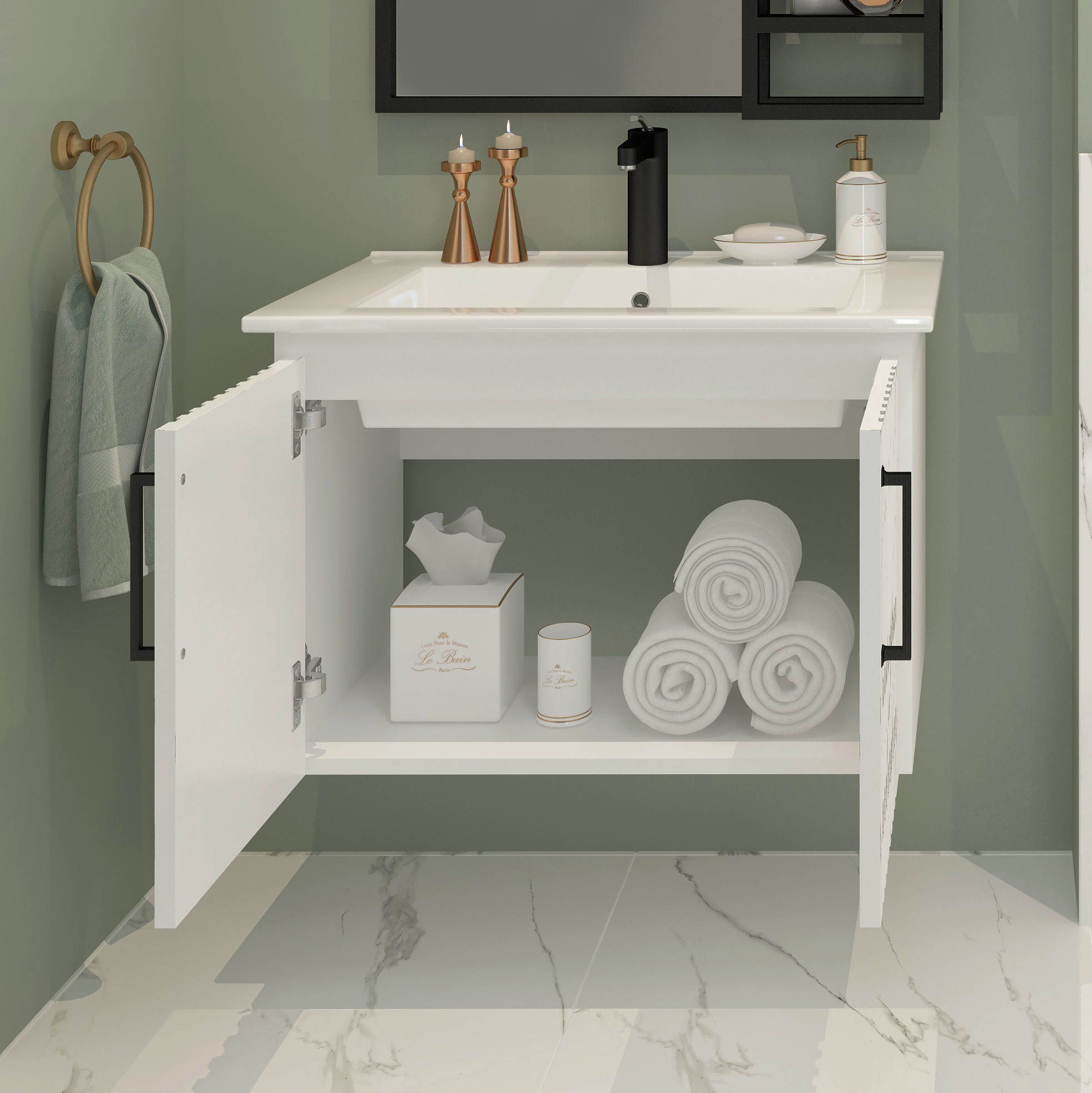 75 Подвесная тумба "Bruklin 75" (ум. Оскар 750) мрамор