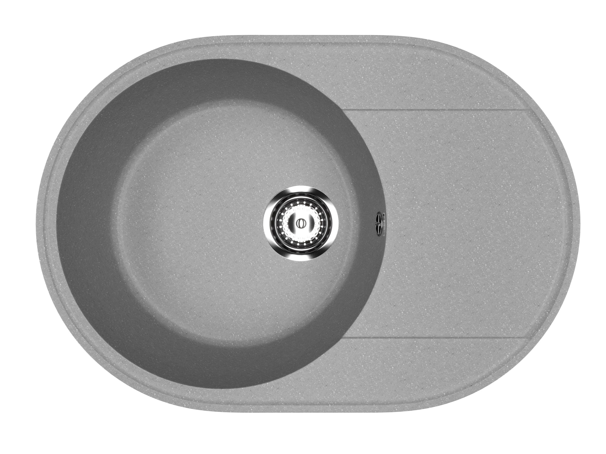 Мойка композит.Practik PR-M 610-003 ОВАЛЬНАЯ светло-серая 610*470*190 без сифона
