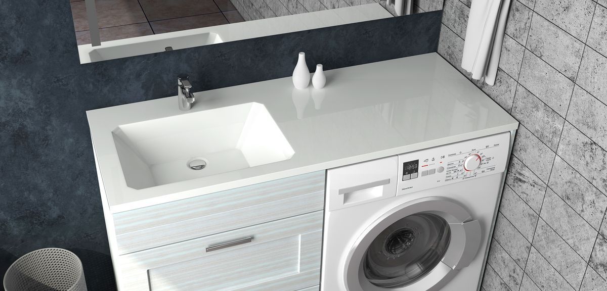 120 Раковина Лакшери левая V120D1 (с кронштейном и сифоном)