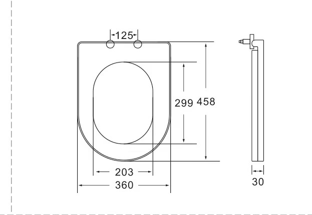 Сиденье ДП с доводчиком для унитаза K707T, K708T