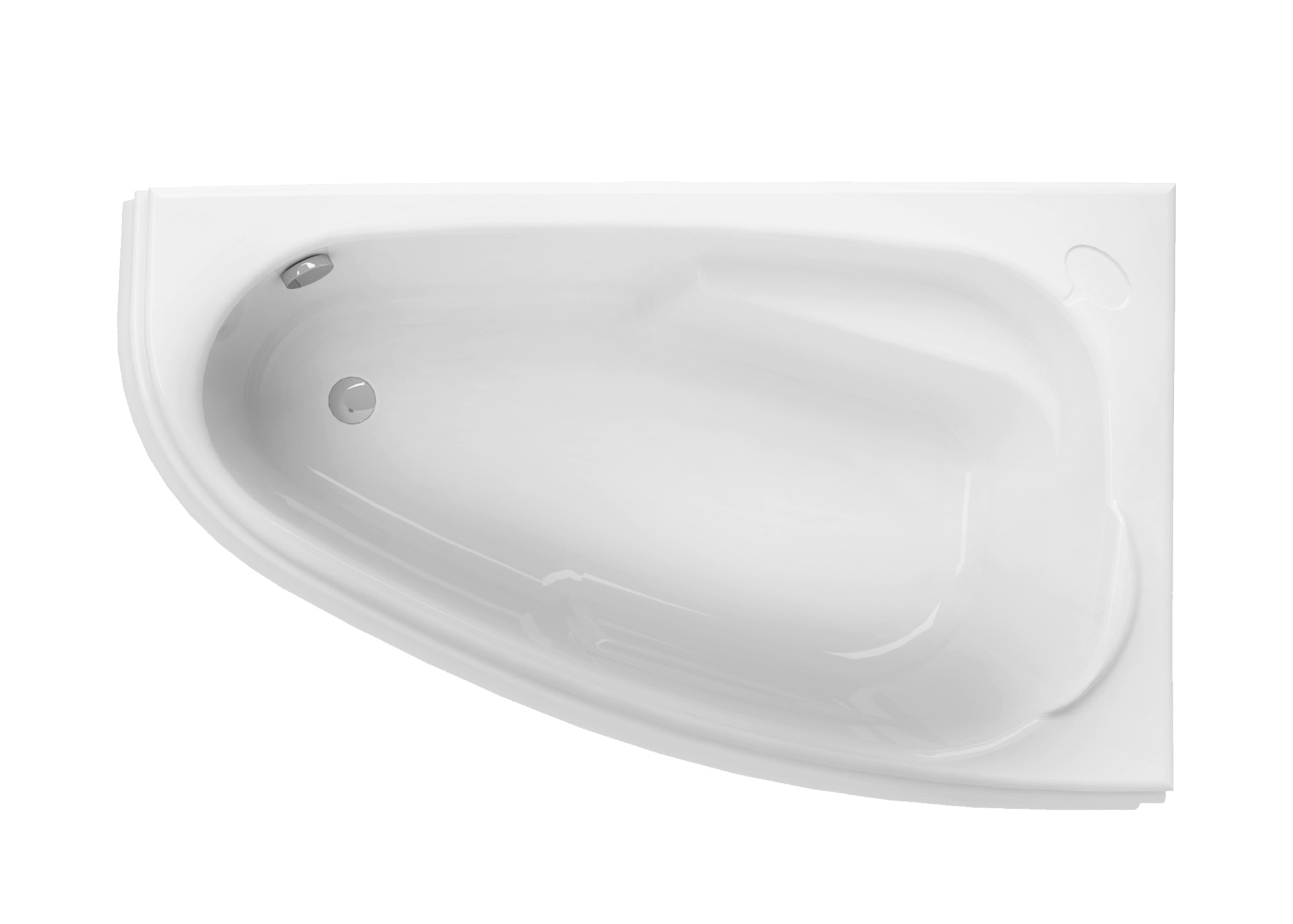 Ванна асимметр. JOANNA : 160*95, правая,УЛЬТРА БЕЛАЯ, Сорт 1 (Cersanit) без ножек