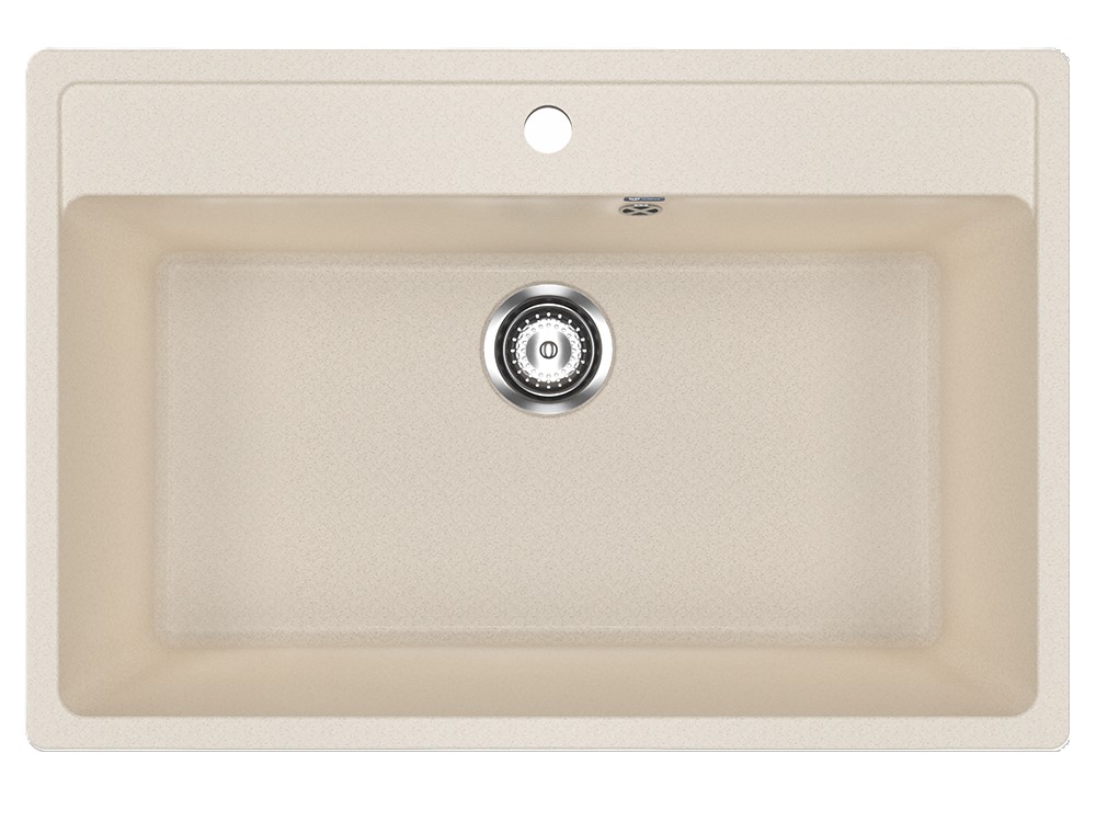 Мойка композит.Ulgran U-600 ПРЯМОУГОЛЬНАЯ 328 бежевый 760*510*220  с сифоном
