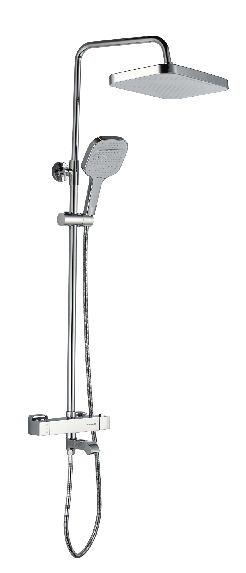 Congo FS03C-PVD Душевая стойка (150 см) со смесителем латунь, хром с терморегуляцией EvaGold