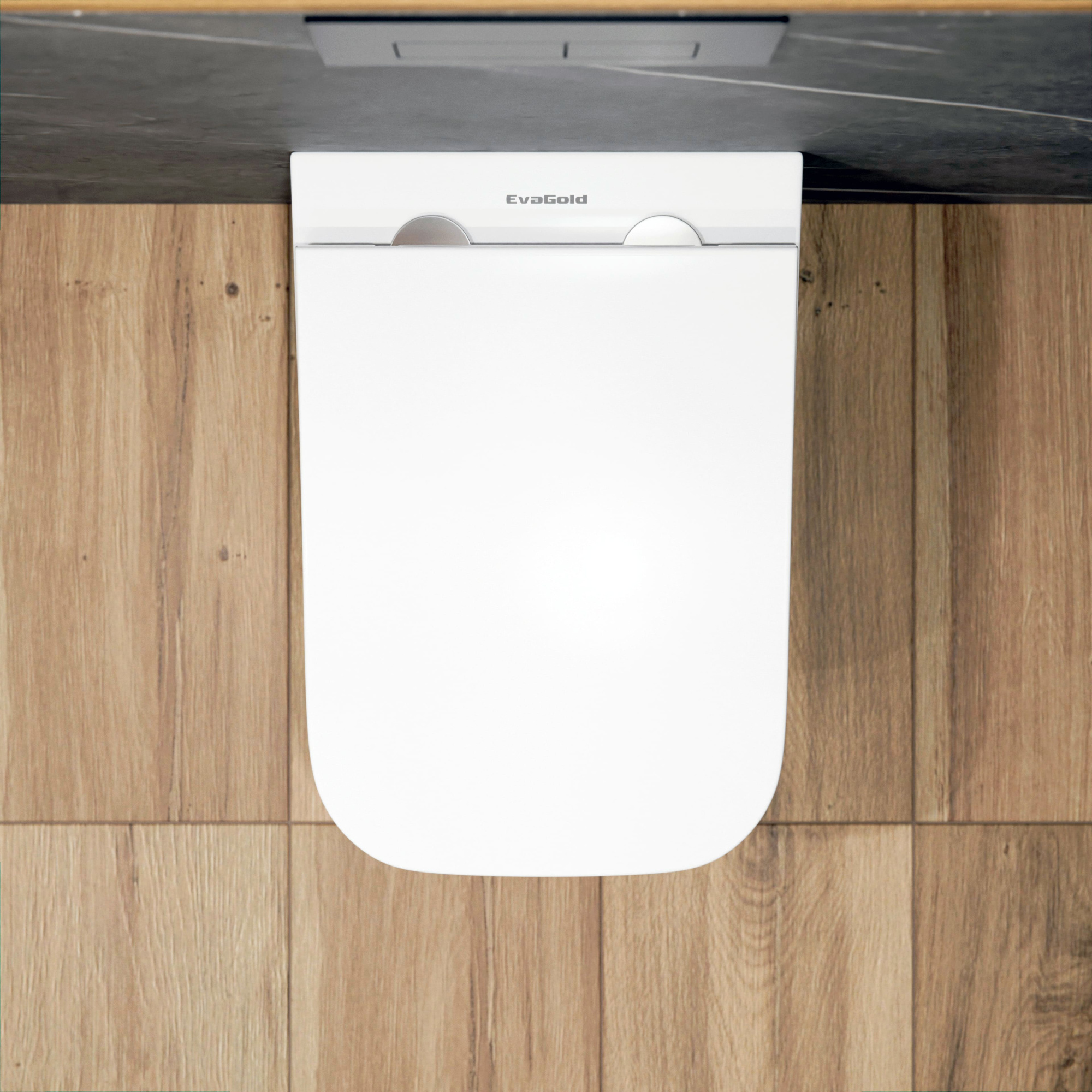 Унитаз подвесной K404 безободковый, сиденье тонкое ДП, крепления