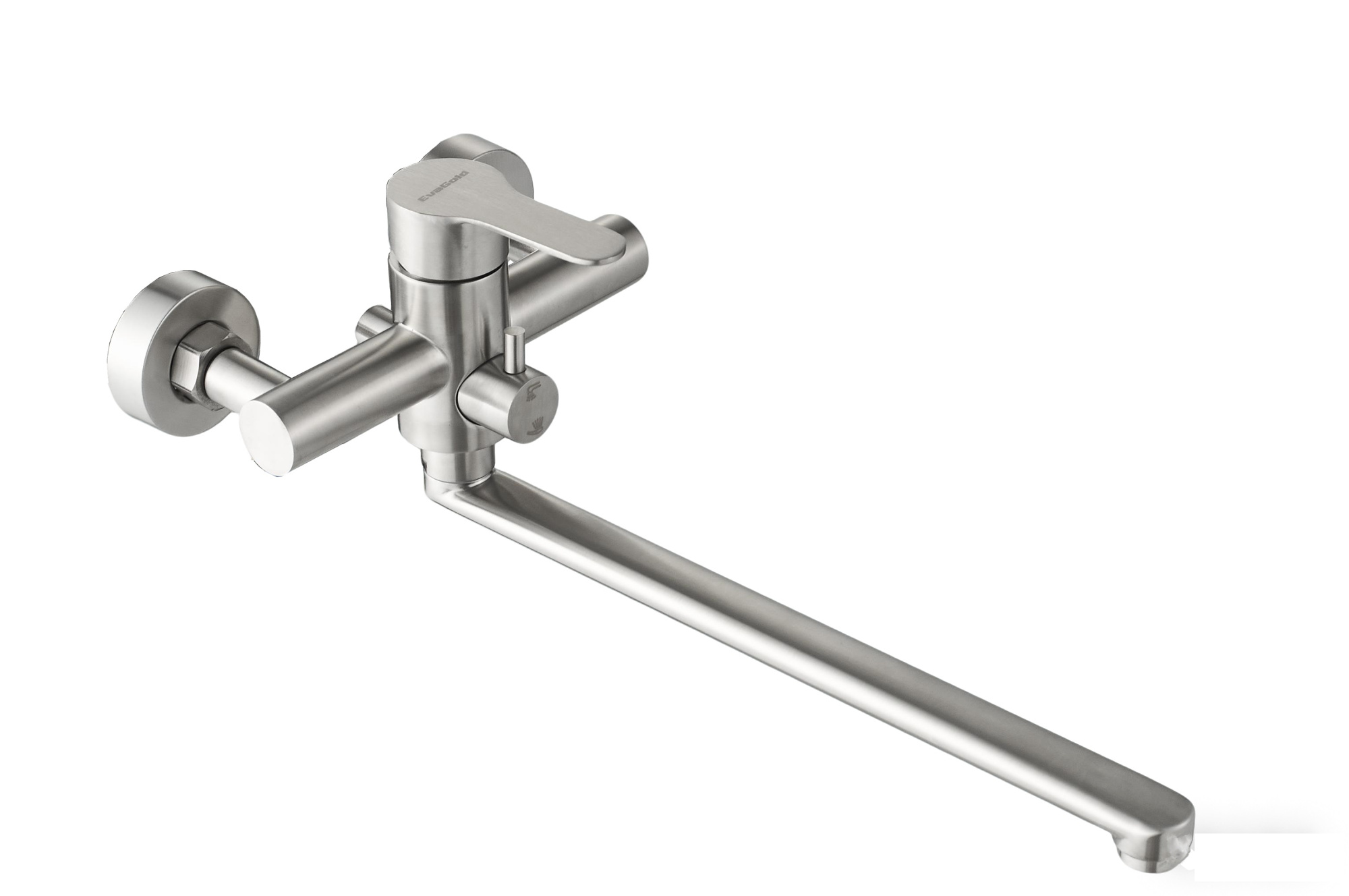 Смеситель для ванны Монтес, нержавеющая сталь, с лейкой и шлангом, EvaGold