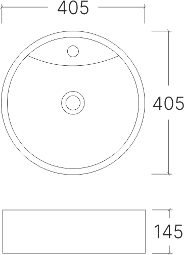 Умывальник накладной A029 круглый с переливом (405*405*145 мм)