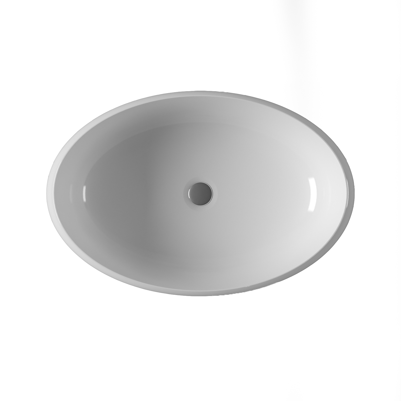 Умывальник накладной A252 овальный без перелива (585*400*150 мм)