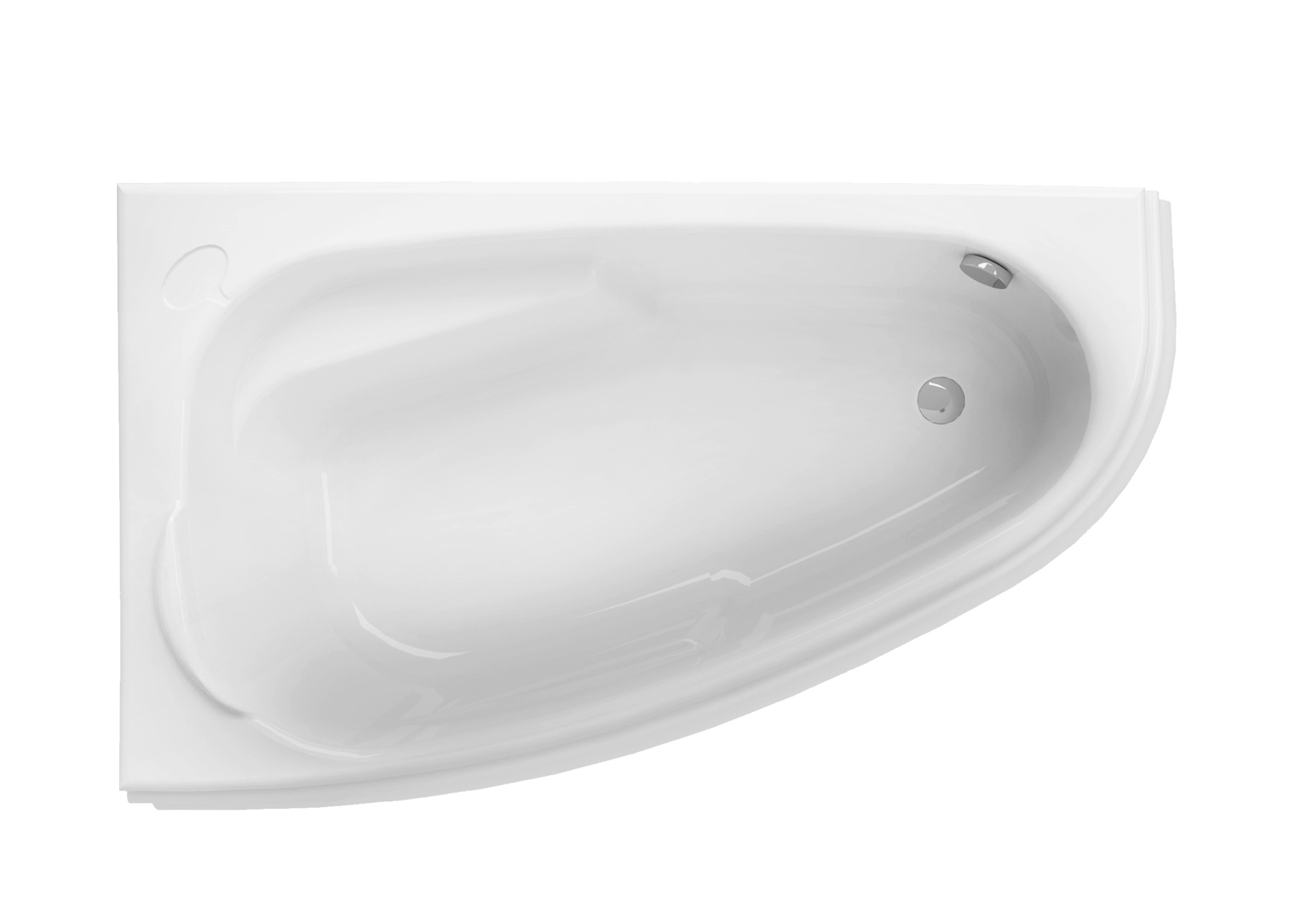 Ванна асимметр. JOANNA : 160*95, левая,УЛЬТРА БЕЛЫЙ, Сорт 1 (Cersanit) без ножек