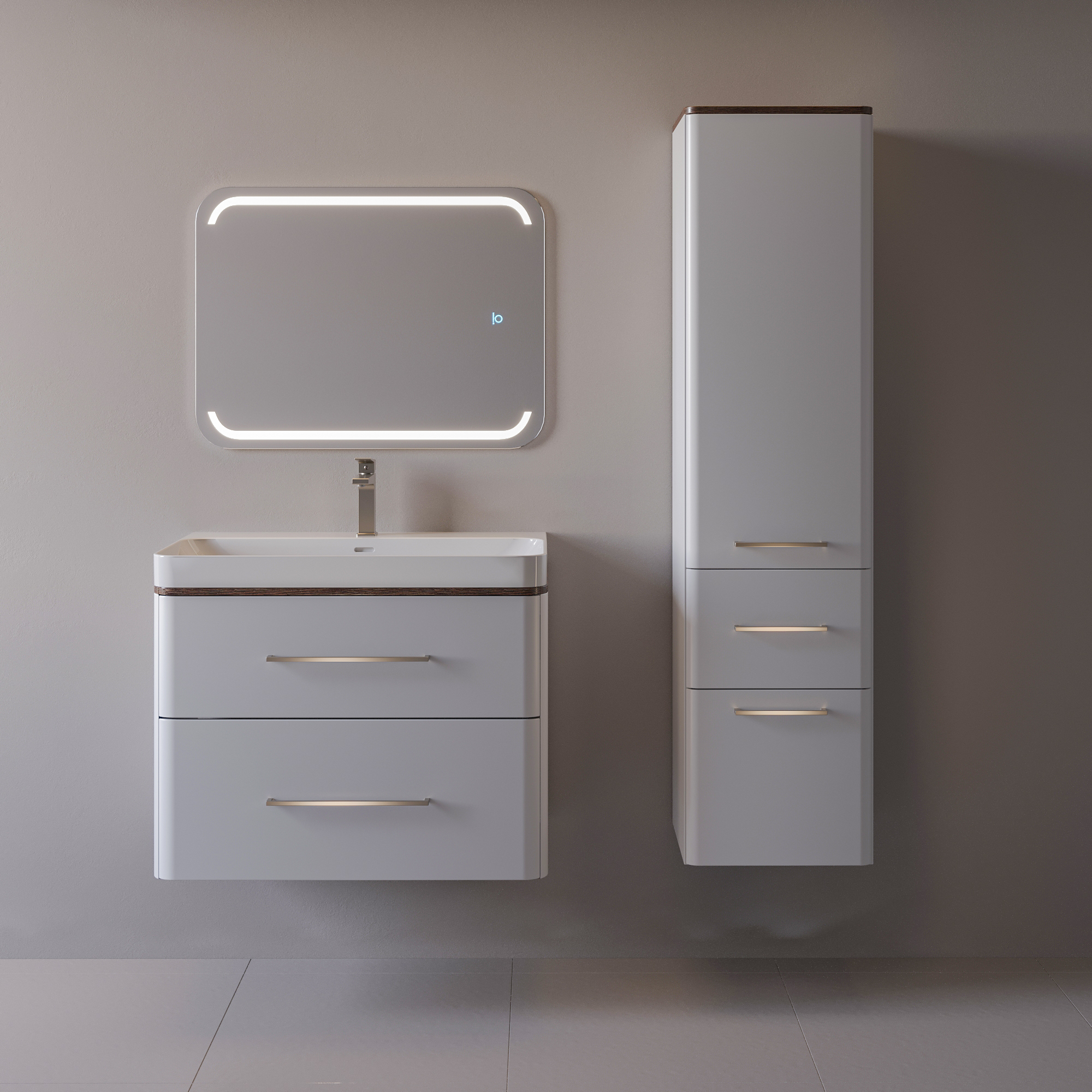 80 Подвесная тумба "Перл 80" белый (ум. Мирра 80)