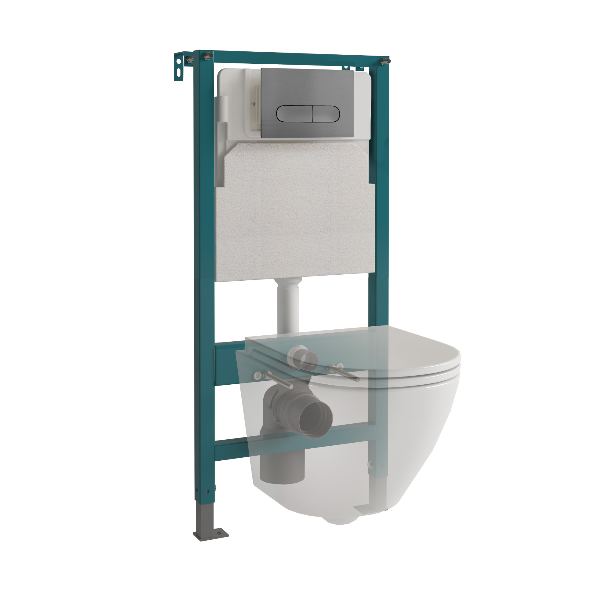 Кнопка смыва EvaGold 04, пластик овал оружейная сталь для инсталляции EvaGold 400 и EvaGold 500