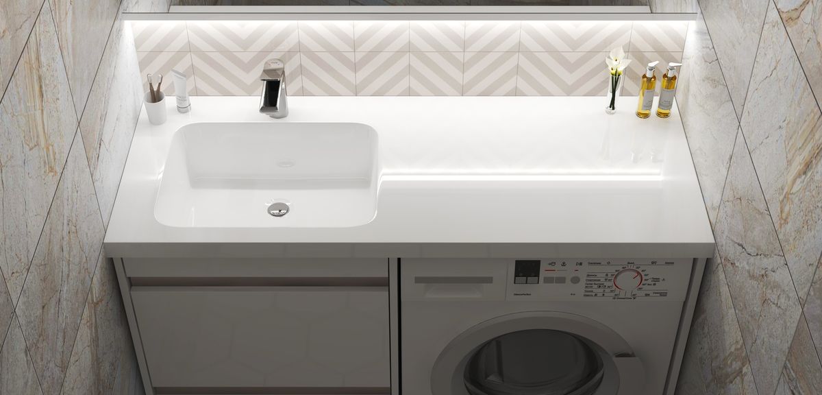 120 Раковина Лакшери левая V120D1 (с кронштейном и сифоном)