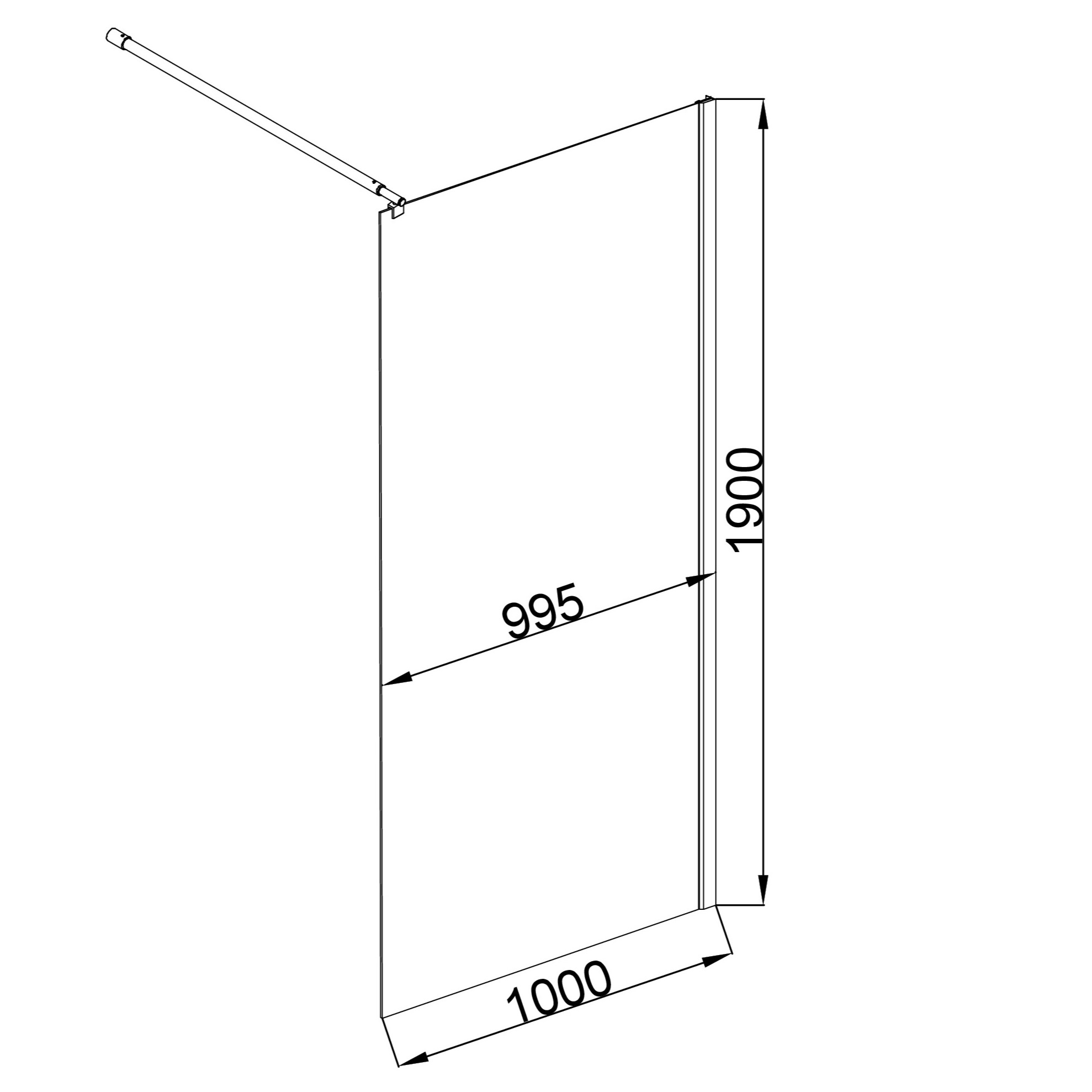 EG6C Душевая шторка EvaGold 100*190, профиль хром, прозрачное стекло
