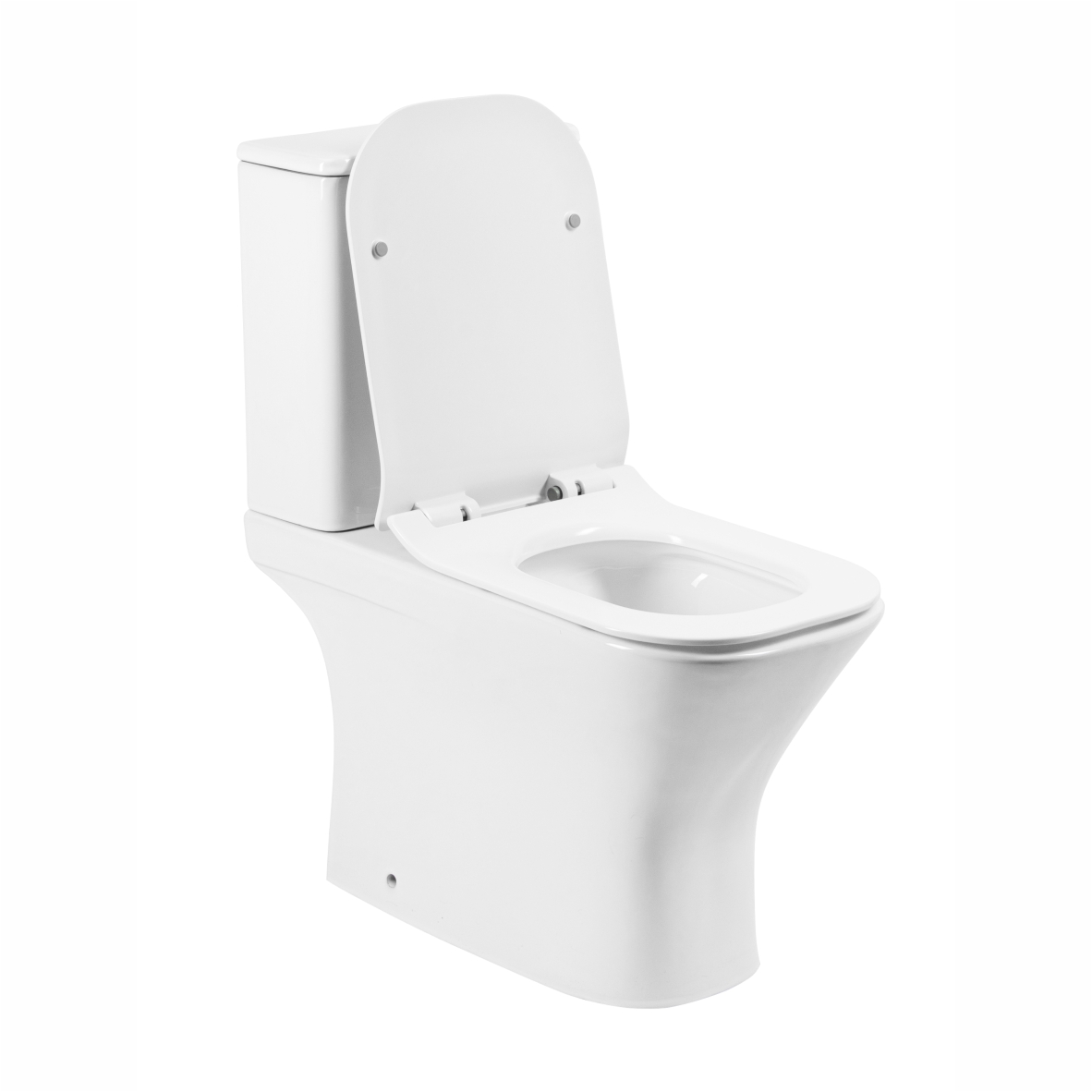 Унитаз-компакт EG307T безободковый круговой смыв, сиденье тонкое ДП, крепления, арматура, горизонтальный выпуск (T2335)