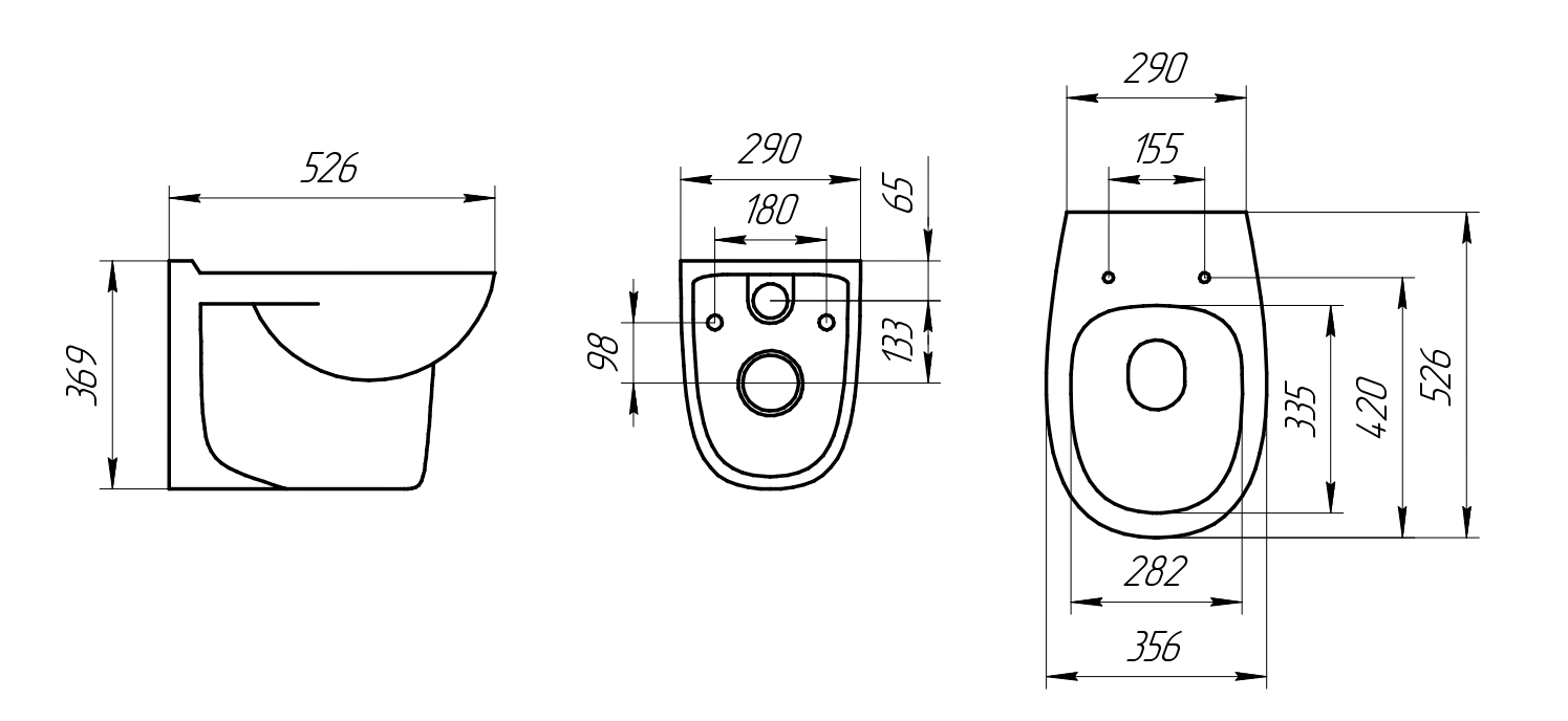 Унитаз подвесной K701 безободковый, сиденье тонкое ДП
