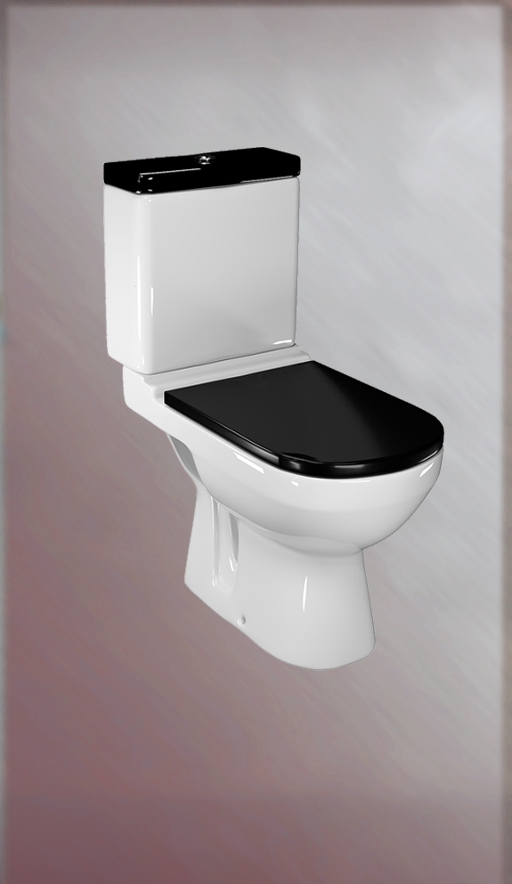 Унитаз-компакт "Домино (К)" Black Киров, гор. выпуск, арм.3/6, сид. с микролифтом Dino Plast