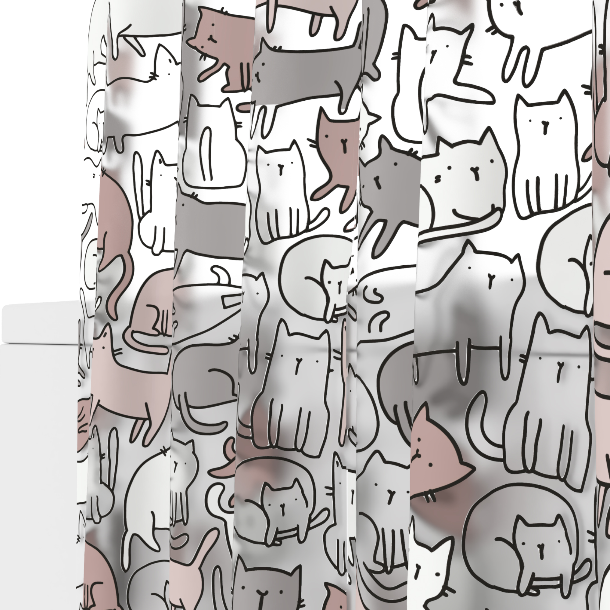 К Шторка для ванной комнаты PEVA "CATS" 180*180 FORA