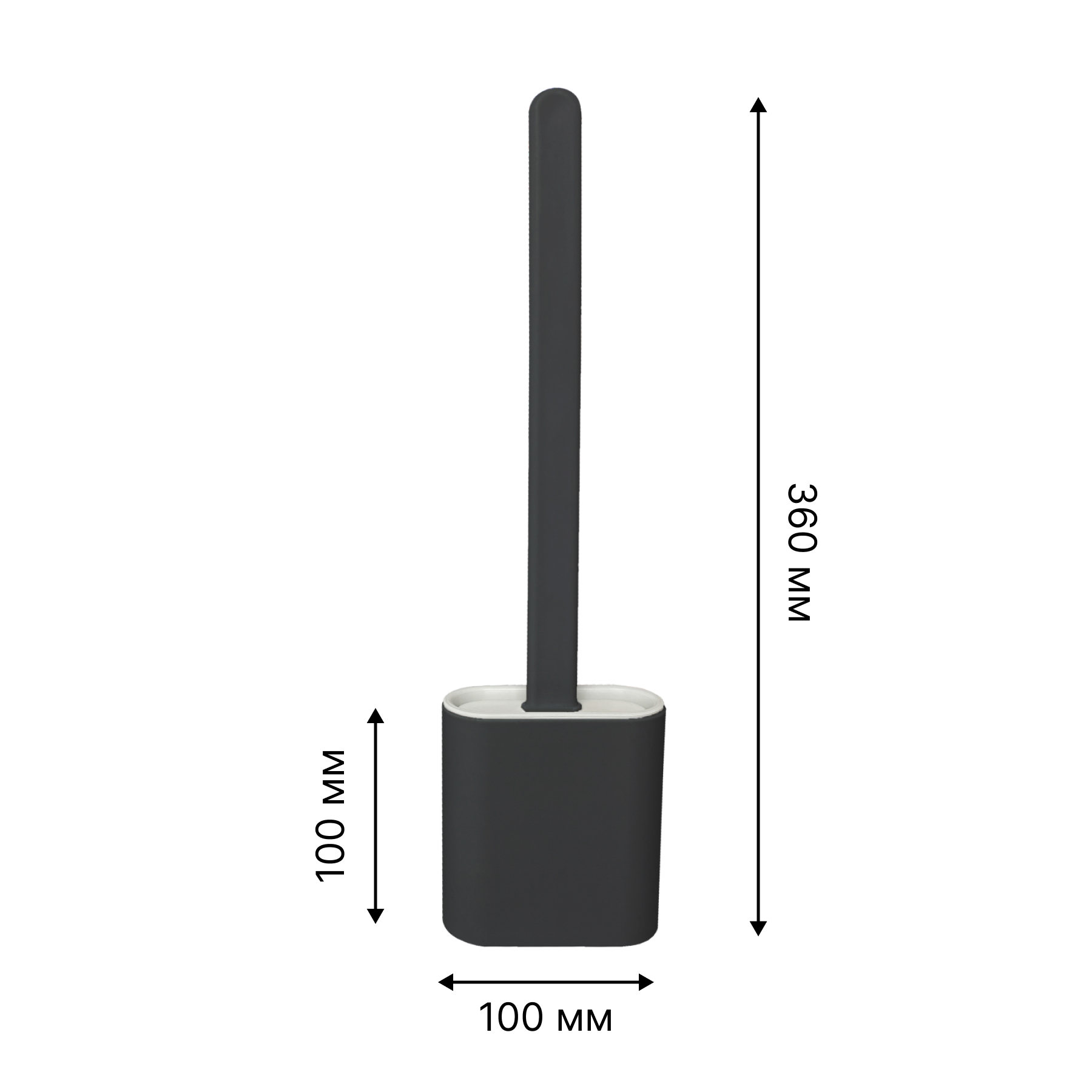 Ершик для унитаза силиконовый подвесной без сверления, черный "Kleber Lite"