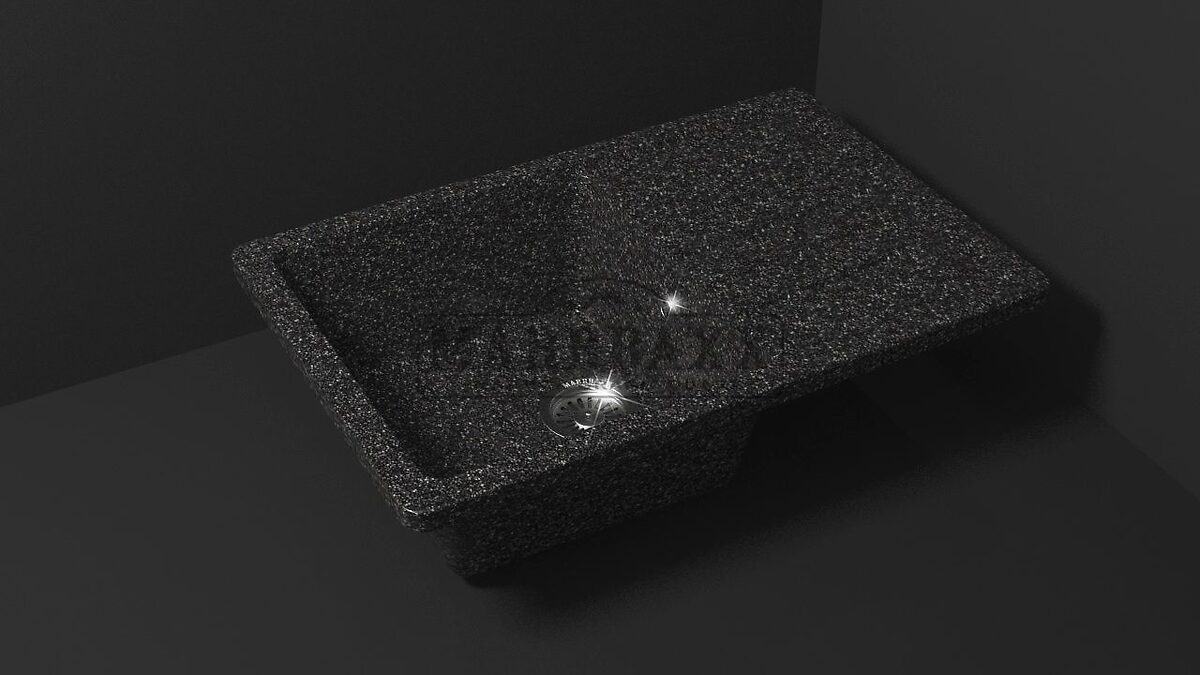 Мойка композит. MARRB.ЭНДИ Z16Q4 прямоугольная,черный,740x490x210 без сифона