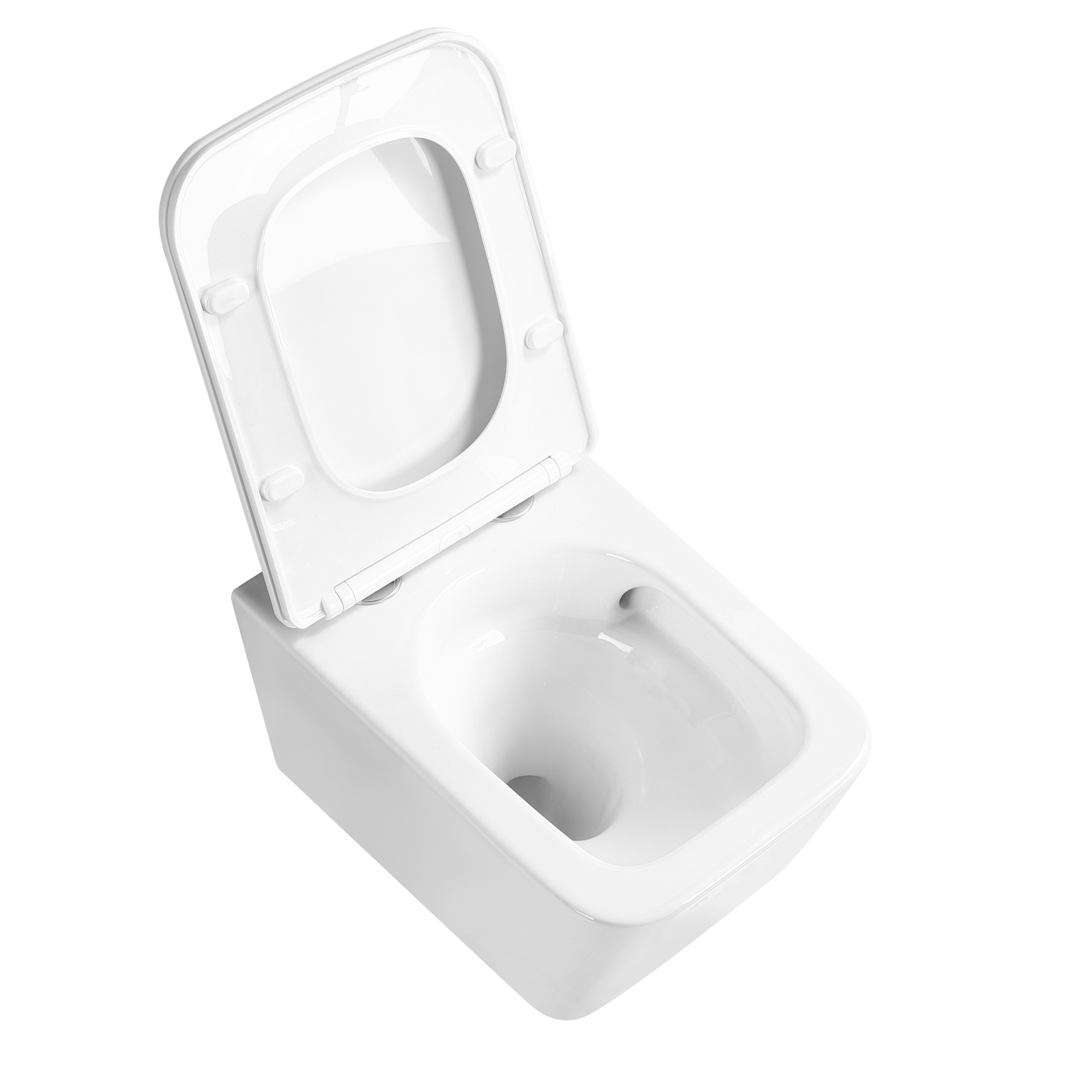 Унитаз подвесной EG132T с круговым смывом безободковый, сиденье тонкое ДП, крепления