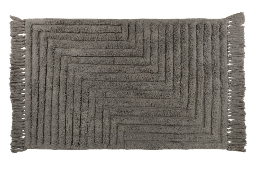 Коврик Zenfort "Прованс Зигзаг" с кистями, 50*80, хлопок, серый