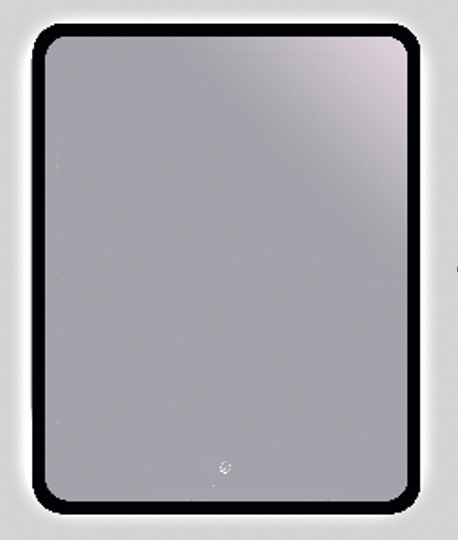 Зеркало Maria Black 100х80 light прямоугольное с LED подсветкой (2 варианта навеса)
