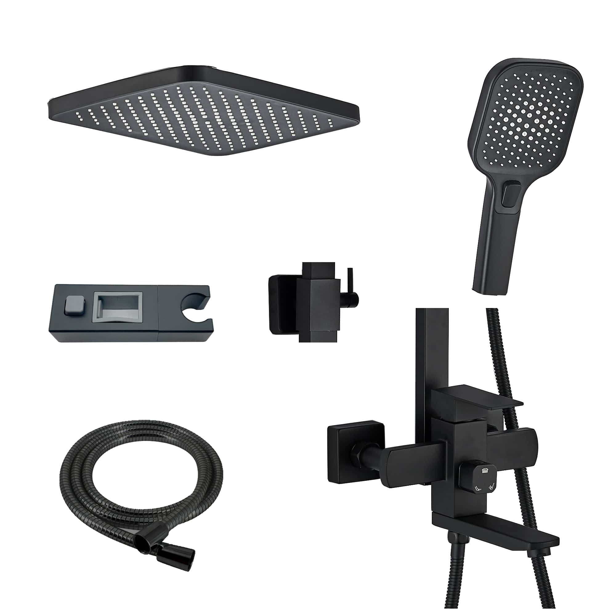 Monteverde FS02B-PVD Душевая стойка со смесителем нержавейка, черный EvaGold