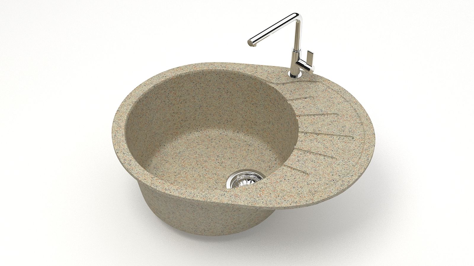 Мойка композит. MARRBAXX КК овал мал.10/Q5,585х455х215,песочный, без сифона