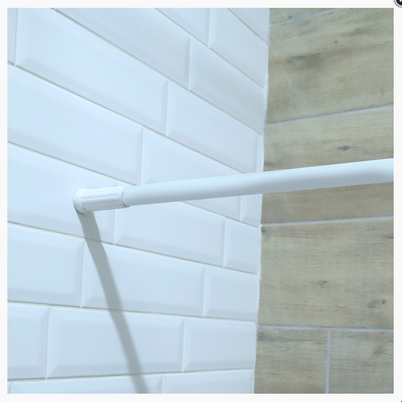 Карниз для ванной телескопический  110-200 см белый, т/у