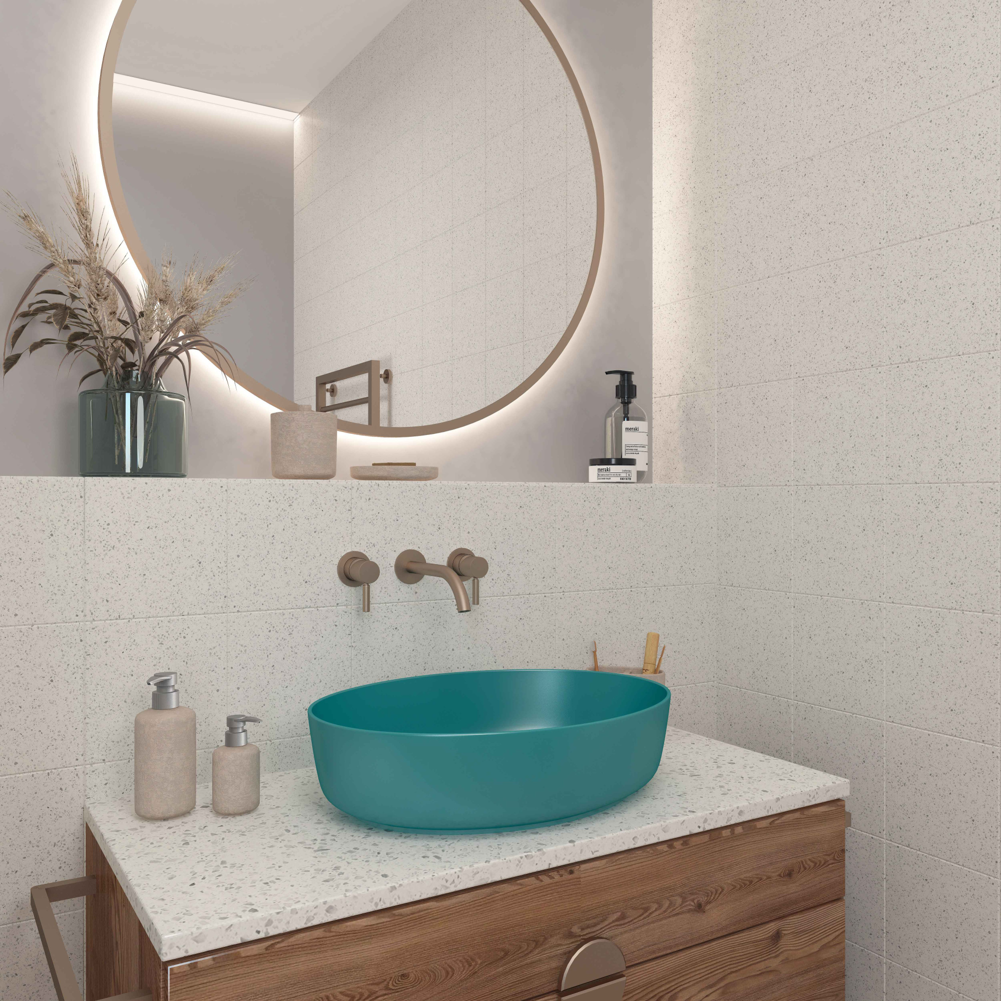 Умывальник накладной A606CDGM зеленый матовый овальный без перелива (545*410*140 мм)