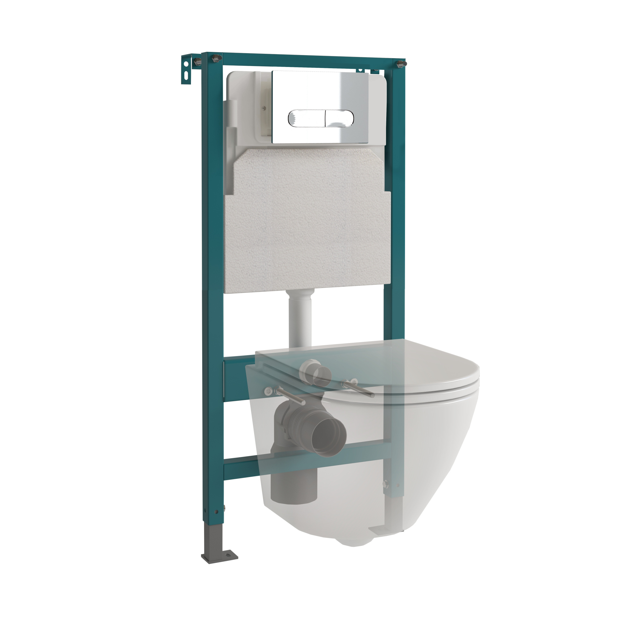 Кнопка смыва EvaGold 04, пластик овал хром для инсталляции EvaGold 400 и EvaGold 500