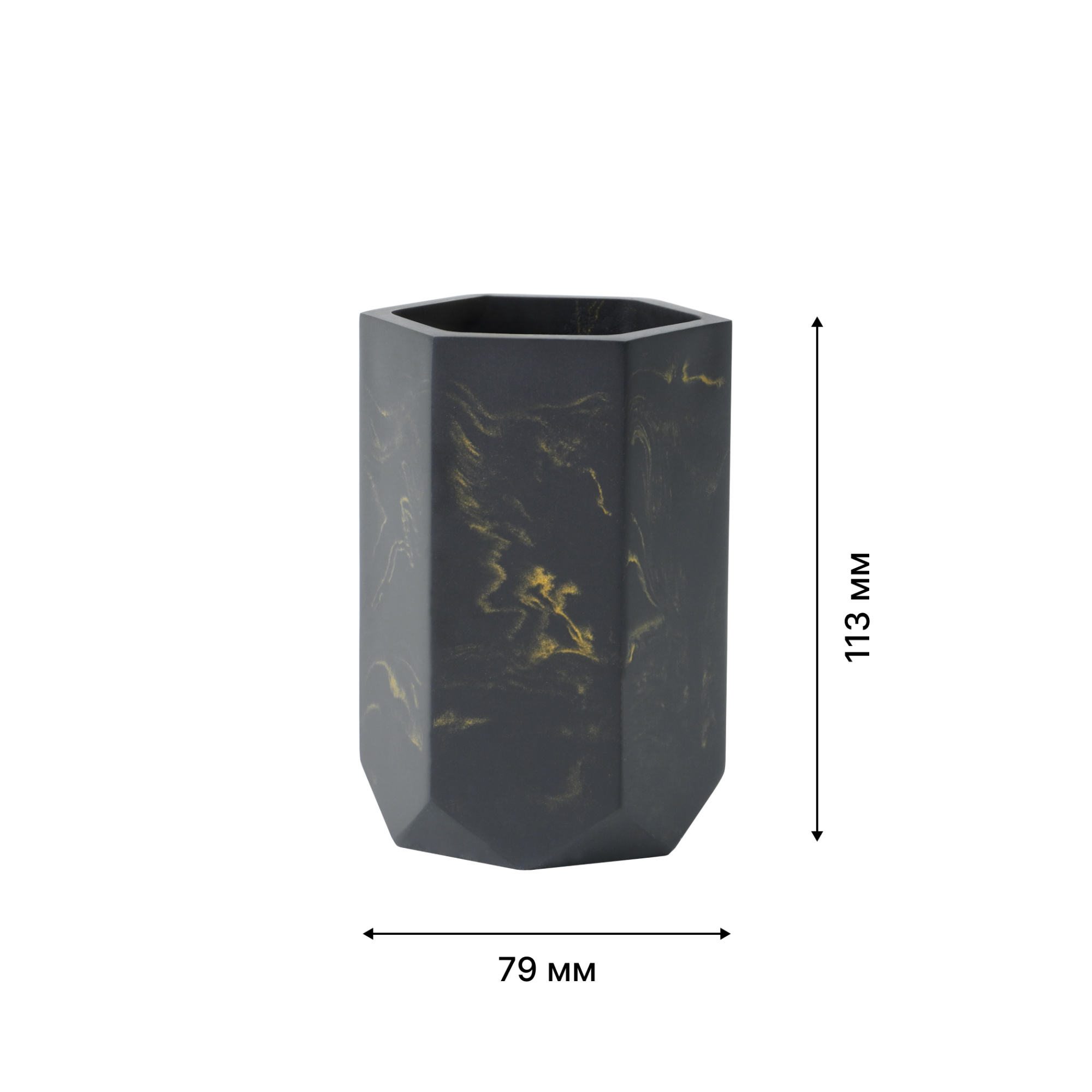 Стакан для зубных  щеток настольный, ANTHRACITE, полирезин