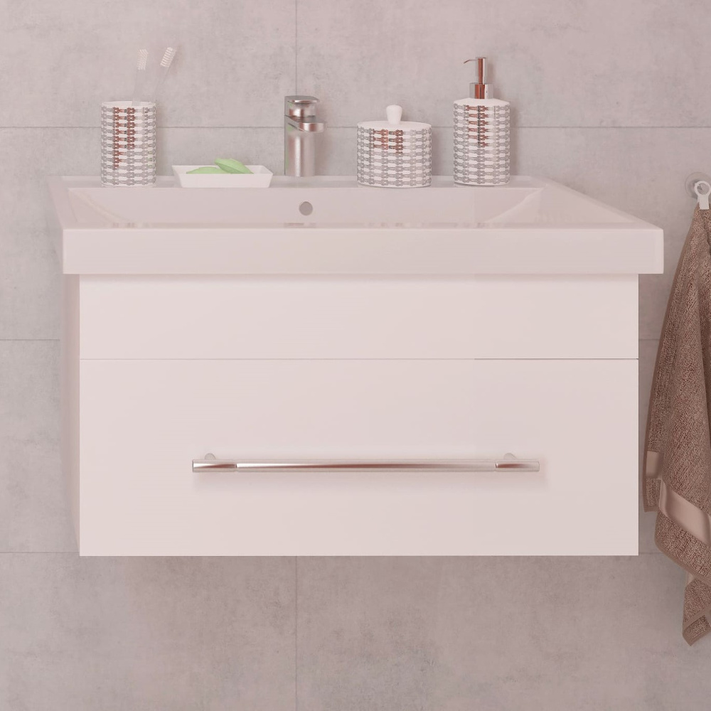 60 Подвесная тумба "Даймонд 60" (ум. Фостер 60) (в разборе) Белый глянец