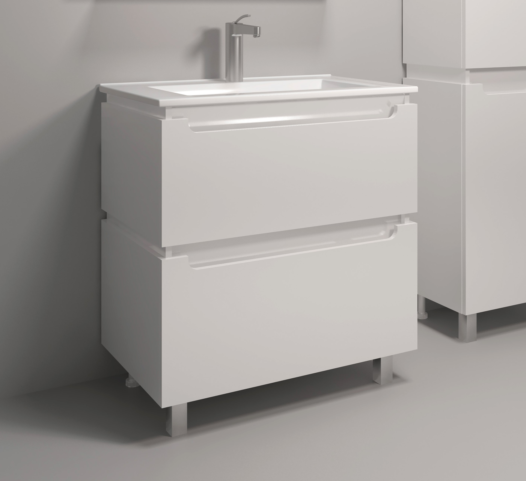 75 Тумба "Vesta 75" №3 (ум. Оскар 750) белый глянец Pur-клей