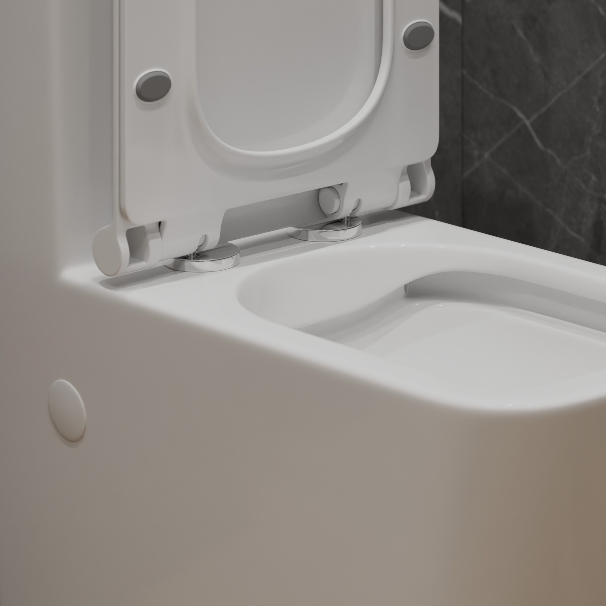 Унитаз-моноблок T1086 безободковый, сиденье тонкое ДП, арматура (с гофрой и подводкой)