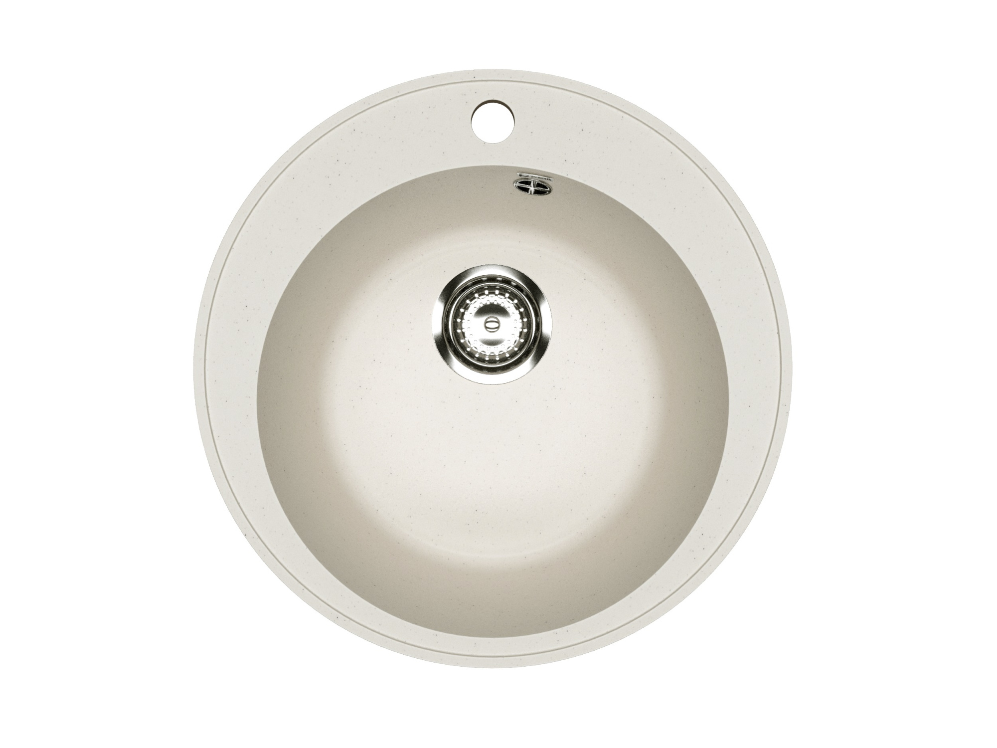 Мойка композит.Practik PR-M 475-001 КРУГЛАЯ белый камень 475*475*195 без сифона