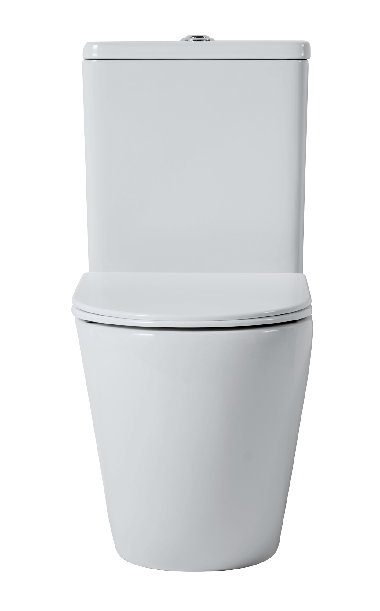 Унитаз-компакт EG311T безободковый круговой смыв, сиденье тонкое ДП, крепления, арматура, горизонтальный выпуск