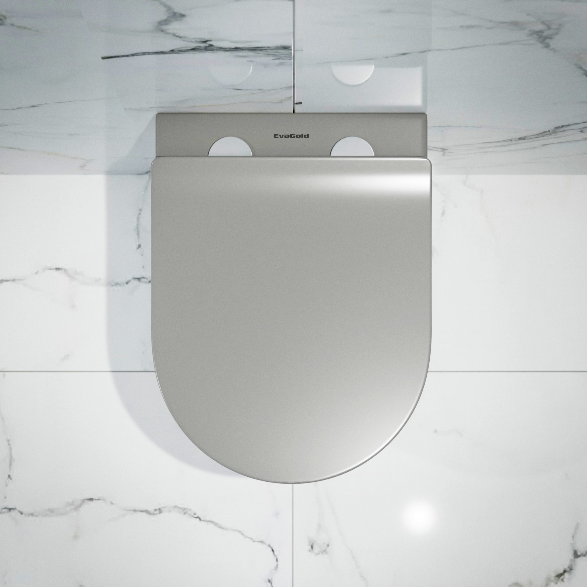 Унитаз подвесной K703GM серый матовый безободковый, сиденье тонкое ДП, крепления