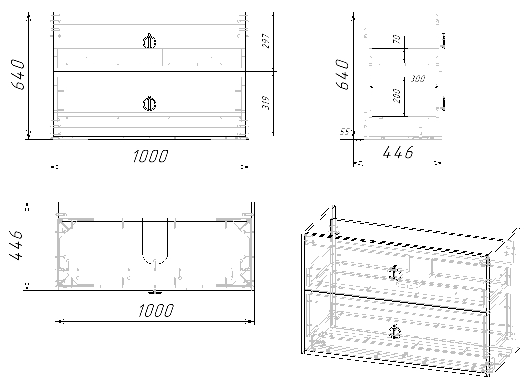 100 Тумба подвесная Энсо 100 (ум. Эстель 100, Estetica 100, Classica 100)