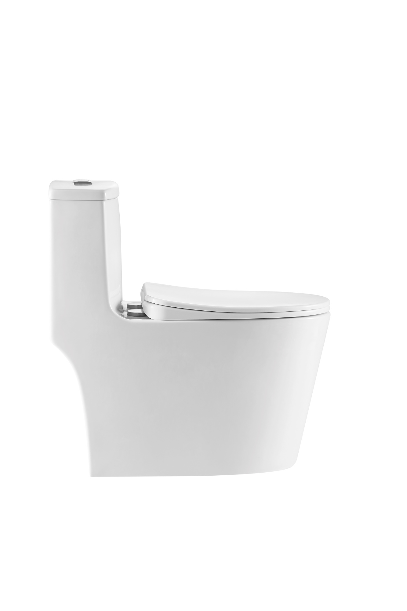 Унитаз-моноблок 5003 безободковый, сиденье тонкое ДП, арматура (с гофрой и подводкой)