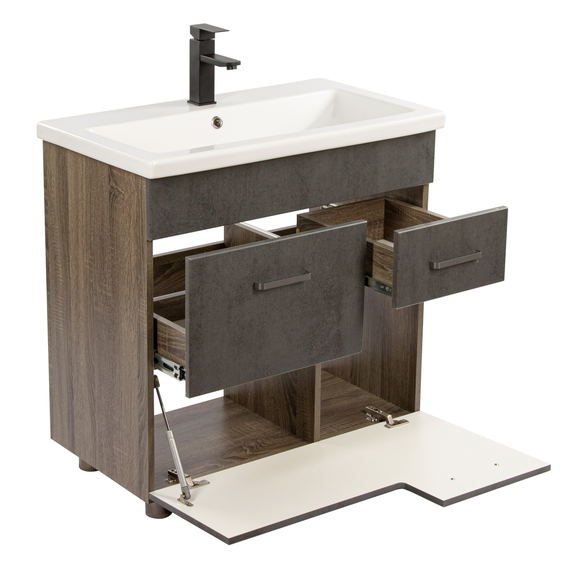 80 Тумба "Catherine 80"  (ум. Фостер 800П/800/COMO 80) серый камень