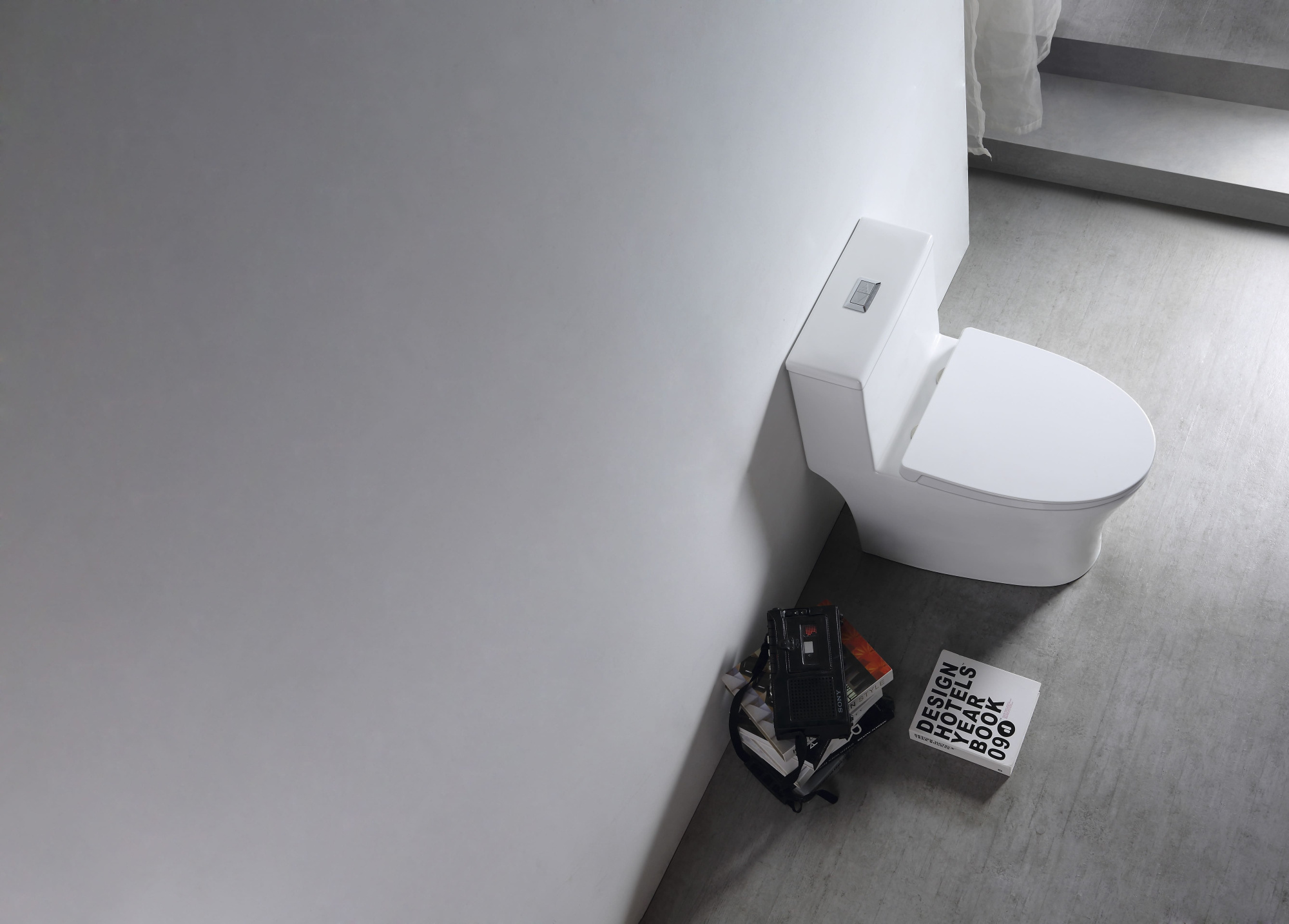 Унитаз-моноблок SM9609 безободковый, сиденье тонкое ДП, арматура (с гофрой и подводкой)