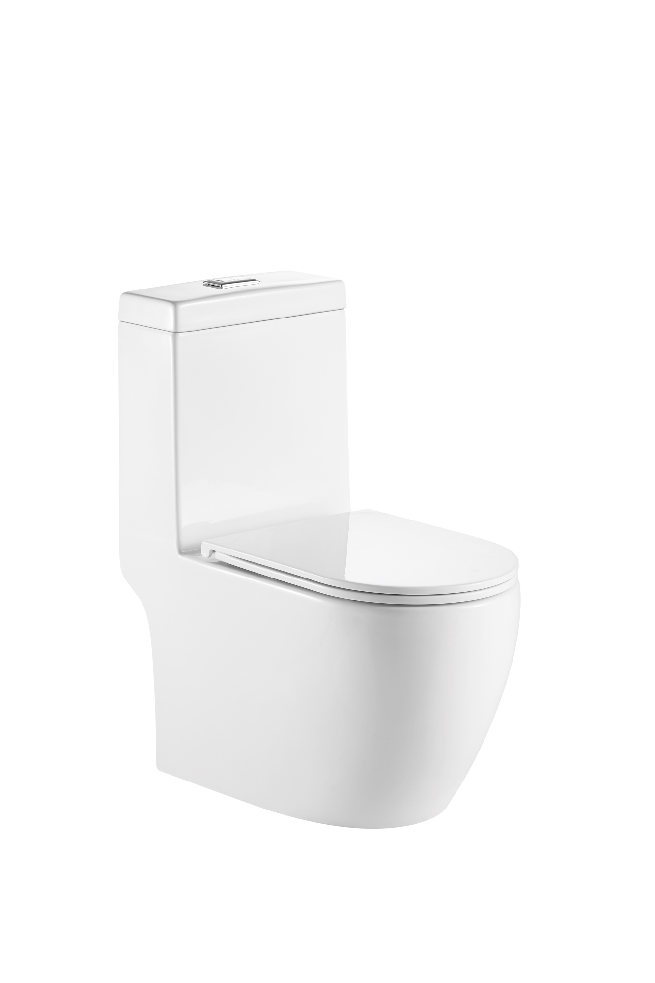 Унитаз-моноблок 5005 безободковый, сиденье тонкое ДП, арматура (с гофрой и подводкой)