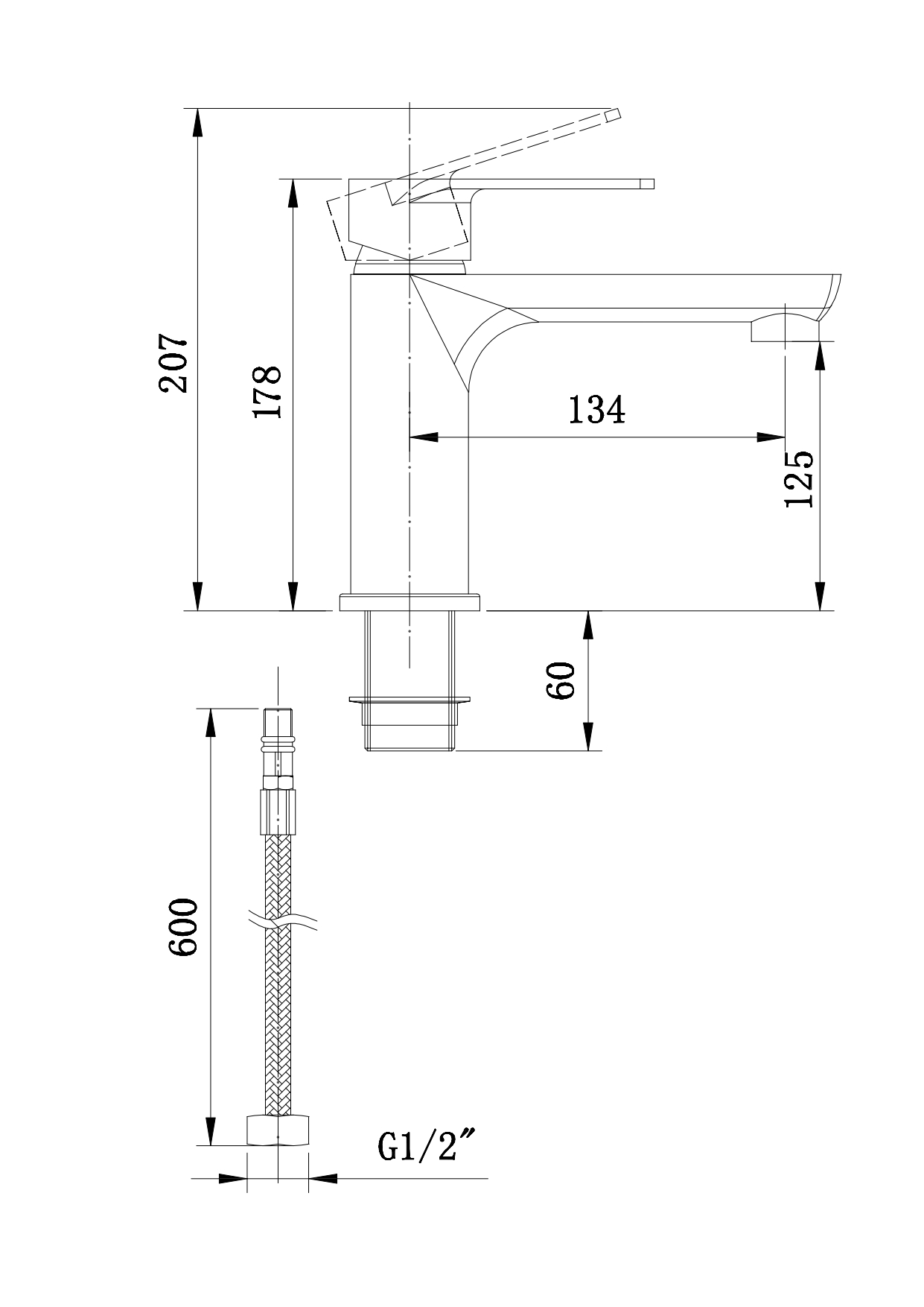 Смеситель для раковины Солтис, хром, латунь, EvaGold