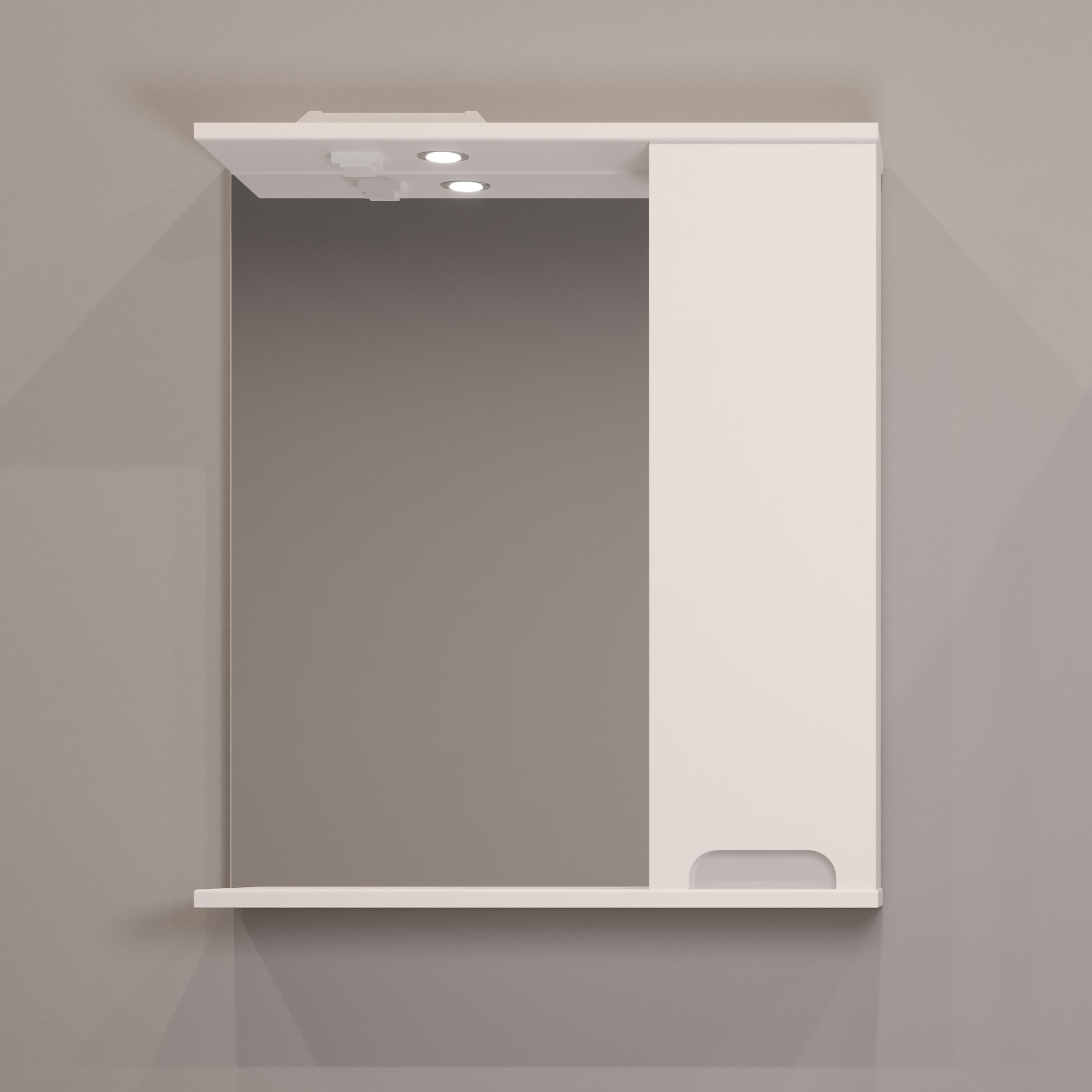 60 Зеркало-шкаф "Vesta 60" №3 белый глянец Pur-клей