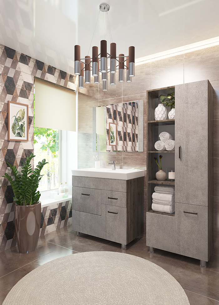 60 Пенал-шкаф "Catherine 60 №2" белый камень