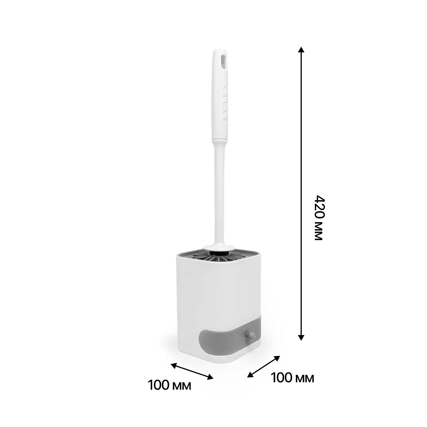 Ершик для унитаза силиконовый напольный/подвесной, квадратный "Kleber Lite"