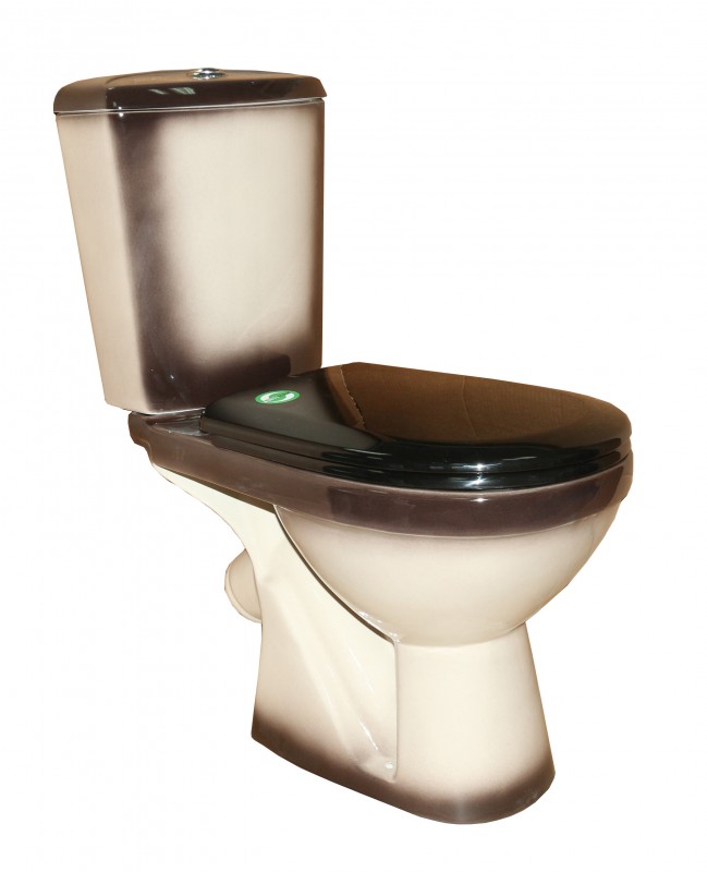 Унитаз-компакт "Комфорт" черный декор, кос.выпуск, сид.полипропилен, армат. 3/6 Киров