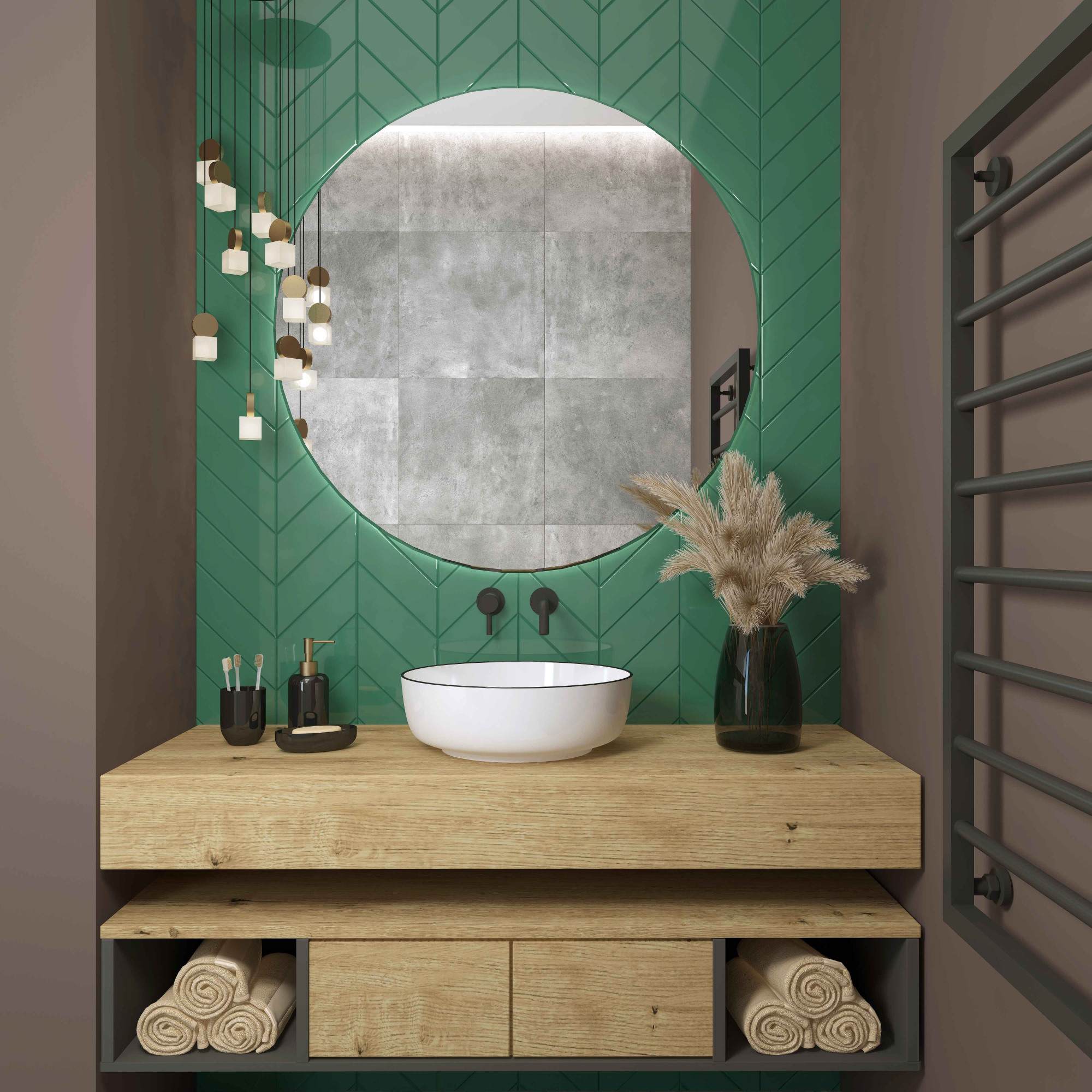 Умывальник накладной A428CBLG круглый без перелива (415*415*135 мм)