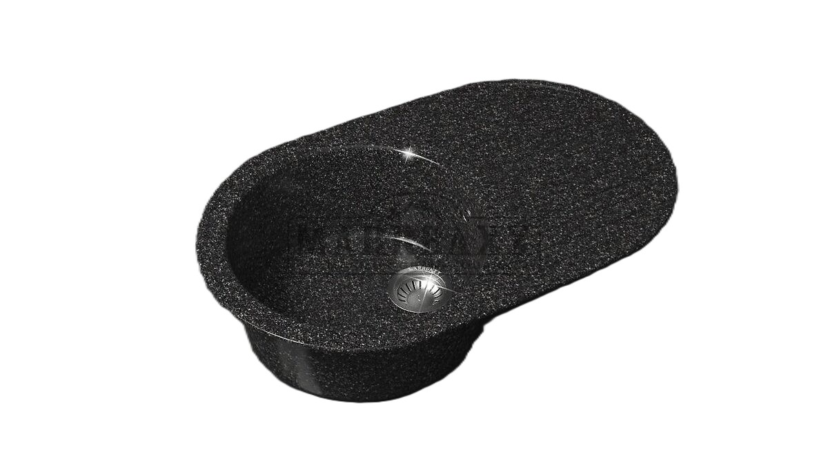 Мойка композит. MARRB.НАОМИ Z11Q4 овал,черный,725x455x185 без сифона