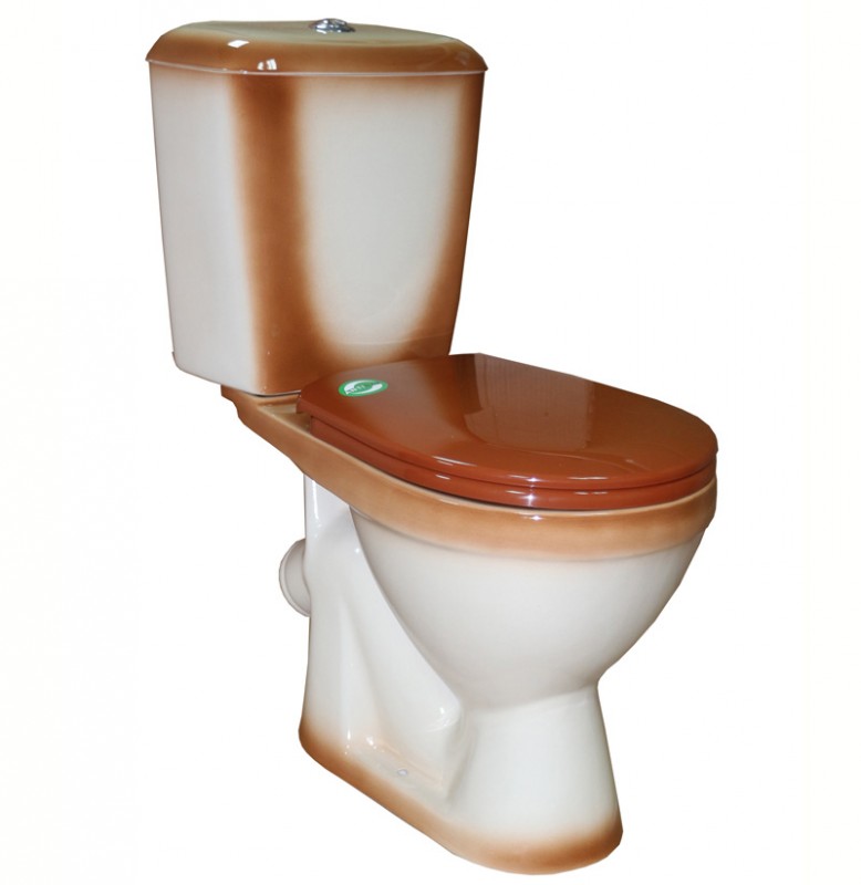 Унитаз-компакт "Лира" коричневый  Киров, антивсплеск, кос.выпуск, сид. полипропилен